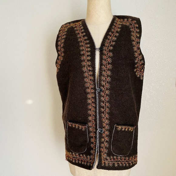 Handmade Wool Vest 70s Cottagecore - Picture 2 of 13